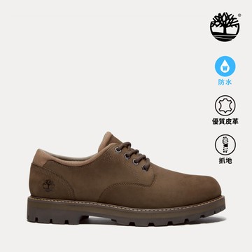 男款深棕色皮革防水休閒鞋|A69T9W07