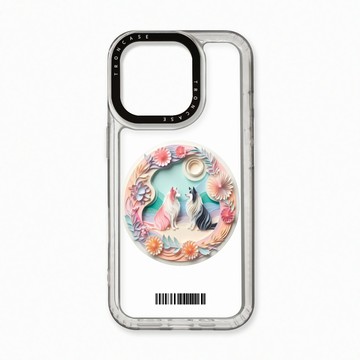 iPhone 16 Pro 殼 TRON iPhone 16 Pro 可愛紙雕牧羊犬  載具 太空殼 透白款 手機殼
