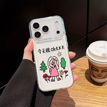 i17保護殼 適用蘋果17pro手機殼iPhone16promax卡通OK女孩15透明14防摔