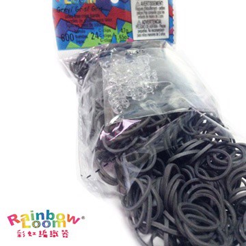 BabyTiger Rainbow Loom 彩虹編織器 彩虹圈圈 600條 補充包 - 深灰色