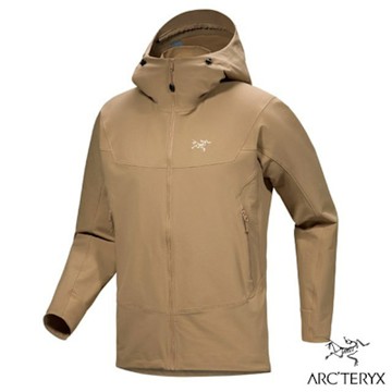 【ARCTERYX 始祖鳥】男 Gamma 防風雨彈力連帽軟殼外套.夾克.風衣_X000009819 帆布棕