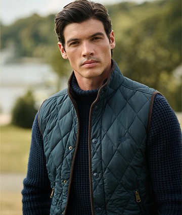 Superdry Men's Quilted Estate Gilet Navy Size: L