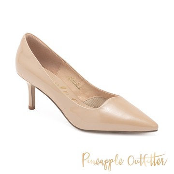 Pineapple Outfitter-質感鏡面尖頭高跟鞋 GAFNIT-卡其色