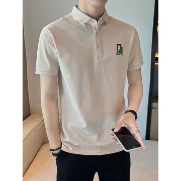 夏季薄款polo衫男士短袖T恤2025新款刺繡冰絲珠地棉夏天帶領半袖