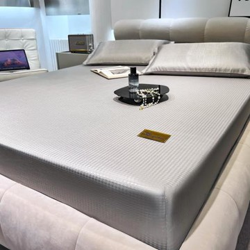 花園酒店床笠三件套千鳥格單床笠冰絲席夏季涼席可機洗席子