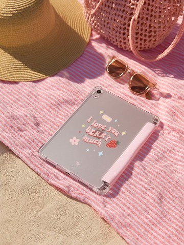 【I love you Berry much!】透明磨砂書本式iPad 保護套