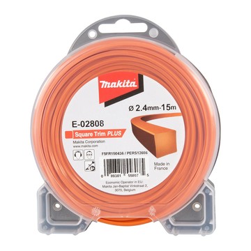 Makita 方型尼龍繩-2.4mm×15M-橘色 (E-02808)