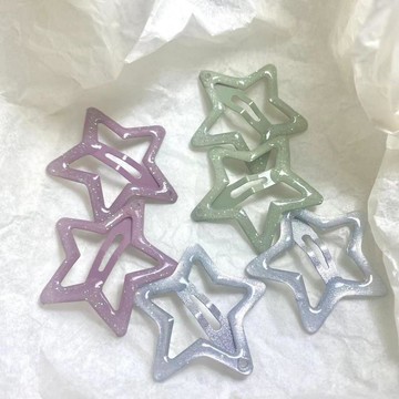 🔥熱銷爆款🔥絕美可愛滴油星星髮夾細閃五角星髮卡劉海夾子y2k辣妹側邊夾發✨好物甄選