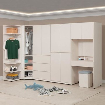 【Homelike】 喜家居轉角化妝衣櫃組合(2605)