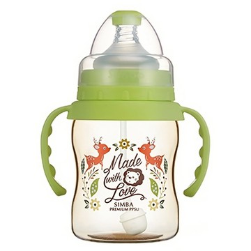 Simba 小獅王辛巴 PPSU自動把手寬口葫蘆小奶瓶  果綠色  200ml  1個