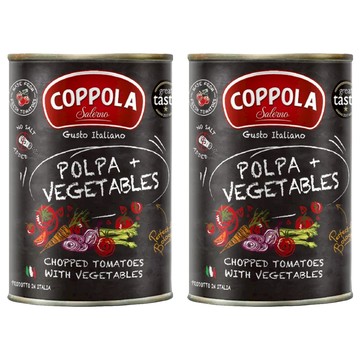 COPPOLA 柯波拉 天然無鹽 綜合蔬菜切丁番茄基底醬  400g  2罐