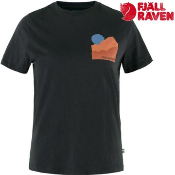 絕版優惠 Fjallraven 瑞典北極狐 Nature女款 有-機棉短袖T恤 84787 550 黑