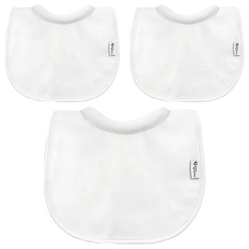 green sprouts 小綠芽 3層吸水/防水 口水巾圍兜3件組 新生兒用品  純白