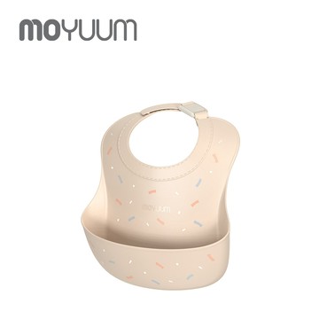 韓國 MOYUUM - 白金矽膠寬口立體圍兜-甜蜜派對款