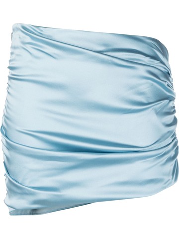 Alessandra Rich - asymmetric satin mini skirt - women - Spandex/Elastane/Silk/Acetate/Spandex/Elastane - 42 - Blue