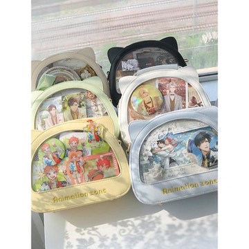 嗚咚小鋪原創斜挎透明吧唧百搭日常娃包小食量痛包包女【小凱蒂】