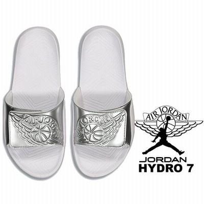 7 NIKE JORDAN HYDRO 7 white metallic