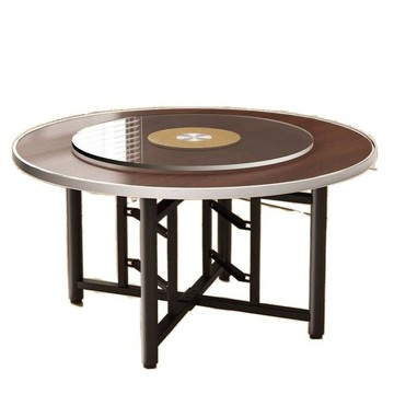 大圓桌餐桌人實木家用吃飯桌子圓桌面板飯店商用圓形折疊帶轉盤[DD010109]