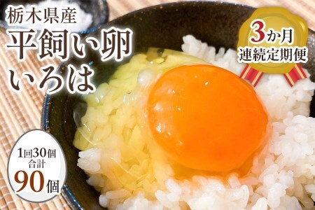 [平飼い卵30個×3か月連続定期便] 全体的に甘みとコクのある黄身｜矢板市産 こだわり卵 たまご 玉子 生卵 鶏卵 [0434]