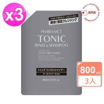 日本熊野Cool冰涼洗髮精補充包800ml x3包
