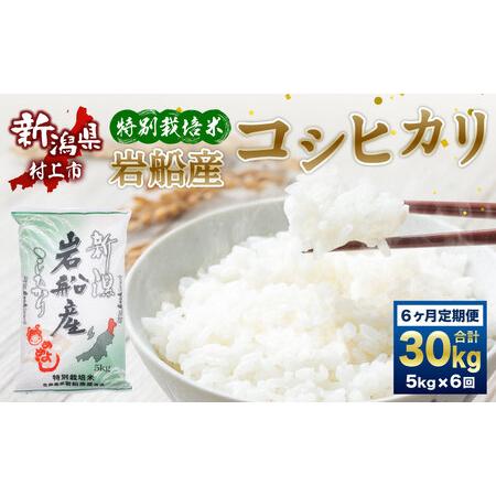 ふるさと納税 D4036 特別栽培米 新潟県岩船産 コシヒカリ 30kg（5kg×6ヶ月コース） 新潟県村上市