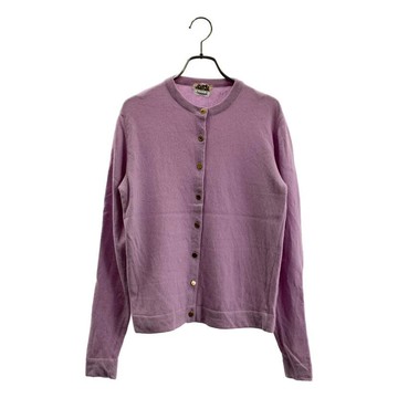 【KLD】HERMES Serie 羊絨圓領開襟衫 | 中號 | 紫色 | 女款