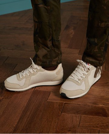 Superdry Men's Men's Retro Logo Runner Trainers White / Off White - Size: 7 Size: 8