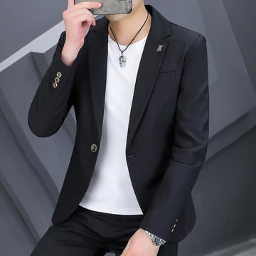 男士春秋XS休閑小碼西服韓版修身S青年純色155瘦小個子英倫風外套