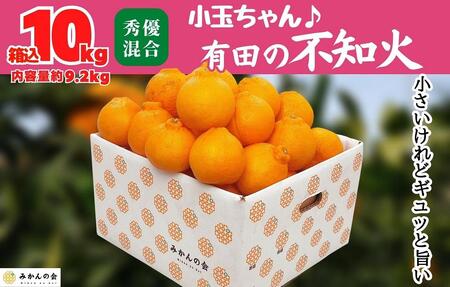 有田の不知火 箱込10kg (内容量約 9.2kg) 小玉ちゃん  秀優品混合 和歌山県産 産地直送 