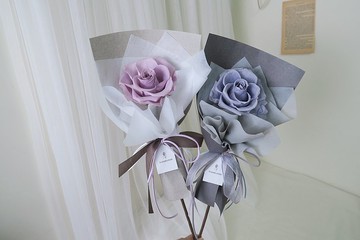 情人節禮物－單支大朵韓式永生花束(多色) | 情人節花束/生日花束