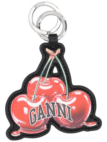 ganni leather keychain
