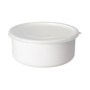 Noda Horo 野田琺瑯 日本製圓型塑料蓋琺瑯保鮮盒  21cm 680g 2.9L  1個