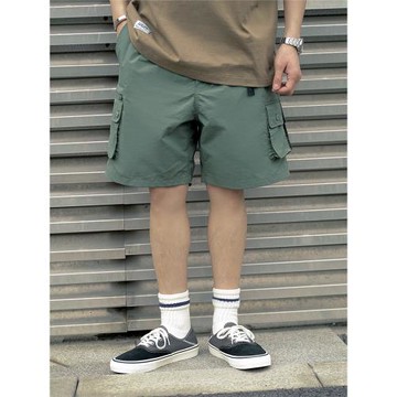 REBIRTH多口袋戶外短褲ins寬松日系機能簡約百搭夏季速干五分褲男
