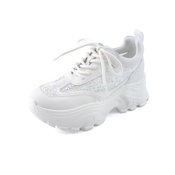 (限時⬊5折)Sabon璀璨蕾絲雕花真皮厚底休閒鞋 珍珠米色 (10381321)