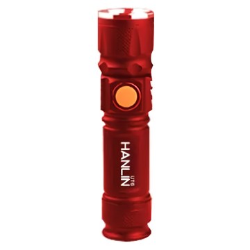 HANLIN 變焦隨身迷你T6強光手電筒 USB直充 UT6型號  紅色  1個