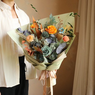 【遇見恆久】印象 日出款 永生玫瑰花束