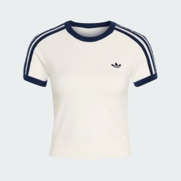 Adidas 愛迪達 Knit Tee KS9952 女 T恤 運動上衣 休閒短袖 白 短版