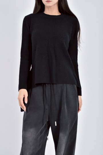 加購優惠(M) giordano質感羊毛兩邊綁帶黑色毛衣