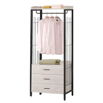 本木-瑞克 工業風3×7尺三抽吊衣櫃原切