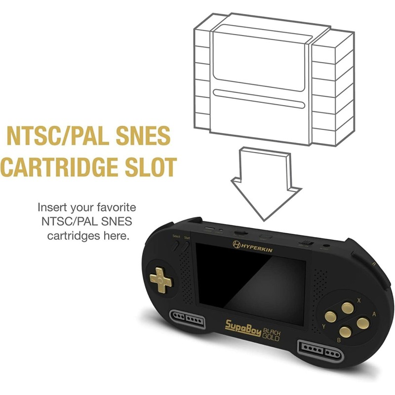 Hyperkin ハイパーキン SUPABOY Black Gold USB type-C スパボーイ スーパーファミコン SFC  SNES(NTSC/PAL) カートリッジ対応 ポータブル互換機 輸入品 | LINEブランドカタログ