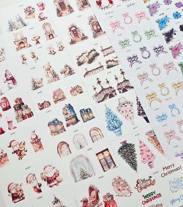 冬日聖誕美學手帳貼紙 – 共 19 款設計組合