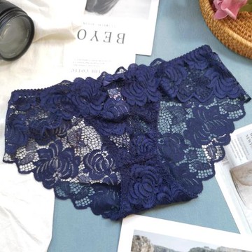 小芬歐美低腰三角褲蕾絲誘惑性感舒適鏤空內褲女式蕾絲透明內褲