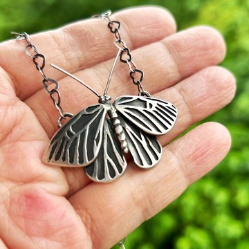 【Animals系列】#b49 飛蛾項鍊/ 925銀/ 手工禮物/ 客製化