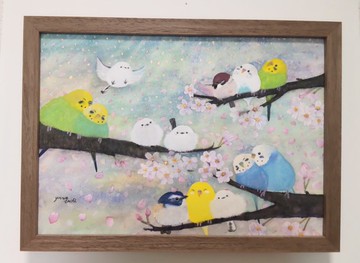 木框原作【櫻花和煦鸚鵡】