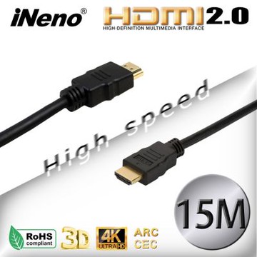 iNeno HDMI High Speed 超高畫質圓形傳輸線 2.0版-15M