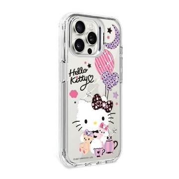 三麗鷗 iPhone 全系列 防震雙料隱形立架彩鑽手機殼-凱蒂夜未眠