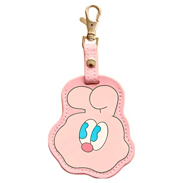 YENDAR 研達 KINGJUN 皮革吊飾 疊兔造型  蠢兔 粉色  1個