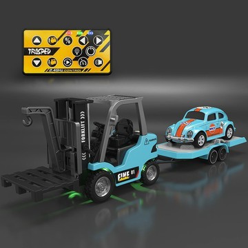 免運🔥本土發貨迷你合金小型叉車可控汽車1:64工程車車模挖掘機桌玩玩具男孩