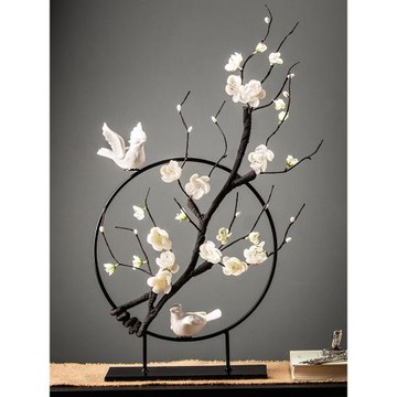 新中式家居客廳玄關禪意軟裝飾品創意擺設家具電視柜酒柜鐵藝擺件