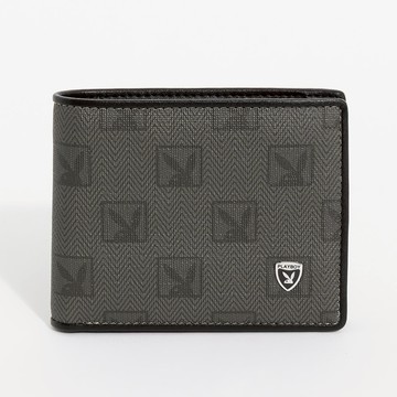 PLAYBOY - 三折短夾  Debonair系列 - 灰色